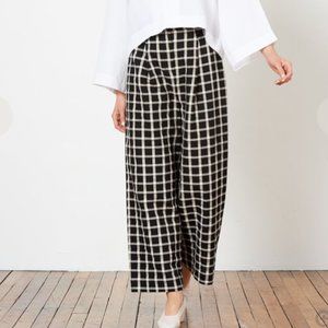 Mara Hoffman Amani Black White Windowpane Plaid Pant